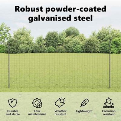 VidaXL Afrasteringspaal 5 pcs grijs 140 cm staal