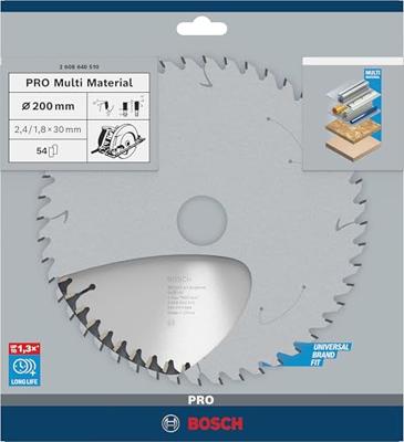 Bosch Accessories Multi Material 2608640510 Hardmetaal-cirkelzaagblad 200 x 30 x 2.4 mm Aantal tanden: 54 1 stuk(s) - thumbnail
