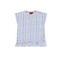 Babyface gestreept T-shirt lavendelblauw/wit - thumbnail