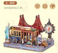 PlayfulMario Cable Car DangDang met verlichting Houten Modelbouw Creatief & Educatief - thumbnail