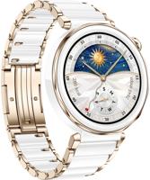 HUAWEI WATCH GT 5 Pro 42 mm Smartwatch, scherp ontwerp, professioneel sporthorloge, gezondheidstracking, ECG-bewaking, tot 14 dagen batterijduur, GPS, Bluetooth-oproep, iOS en Android, wit keramiek - thumbnail