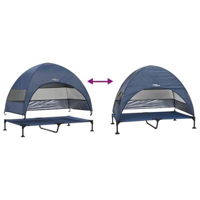 VidaXL Verhoogd hondenbed marineblauw 127 x 81 x 108 cm stof en staal VidaXL Verhoogd hondenbed marineblauw 127 x 81 x 108 cm stof en staal