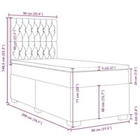 Boxspring met matras stof donkergrijs 80x200 cm - thumbnail