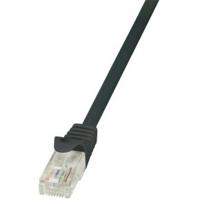 LogiLink CP2023U RJ45 Netwerkkabel, patchkabel CAT 6 U/UTP 0.50 m Zwart Snagless 1 stuk(s) - thumbnail