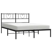 Bedframe met hoofdbord metaal zwart 140x190 cm - thumbnail