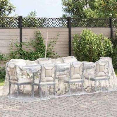 VidaXL Doorzichtig zeildoek met zeilringen 2x4 m polyethyleen VidaXL Doorzichtig zeildoek met zeilringen 2x4 m polyethyleen