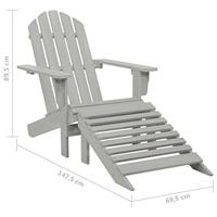 VidaXL Tuinstoel adirondack voetenbank tafel massief vurenhout grijs - thumbnail