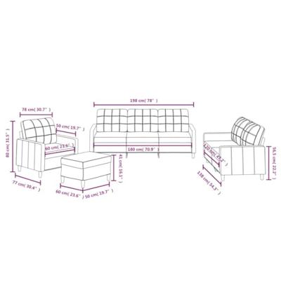 4-delige Loungeset met kussens stof bruin