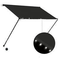 VidaXL Luifel uittrekbaar met led 150x150 cm antraciet - thumbnail