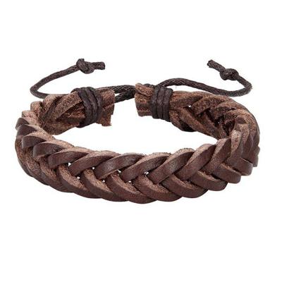 Gevlochten leren armband LGT Jewels Heren Bruin