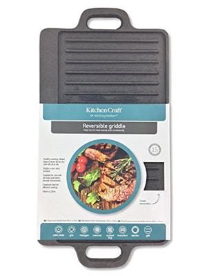 KitchenCraft - Gietijzeren Grillplaat Dubbelzijdig - 45cm x 23cm - Kit