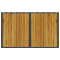 Tuintafel met houten blad 110x68x70 cm poly rattan zwart - thumbnail