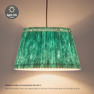 Papieren Gevouwen Lampenkap - Conisch - Blauw - ø40 x 24 cm - E27 fitting - Voor Staande Lamp - Ontworpen voor woonkamer en eetkamer
