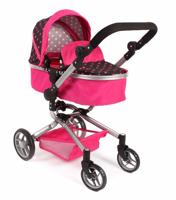Combi-poppenwagen Yolo - Pink Zwart - thumbnail