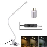 LED bureaulamp 8W opvouwbare oogbescherming tafellamp USB plug-in versie + stekker (wit) - thumbnail