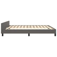 Bedframe met hoofdbord kunstleer grijs 200x200 cm - thumbnail