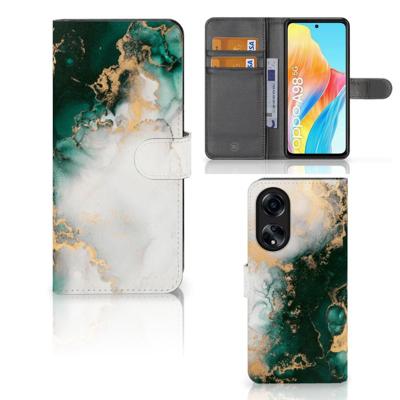 Bookcase voor OPPO A98 5G Marmer Groen Bookcase voor OPPO A98 5G Marmer Groen