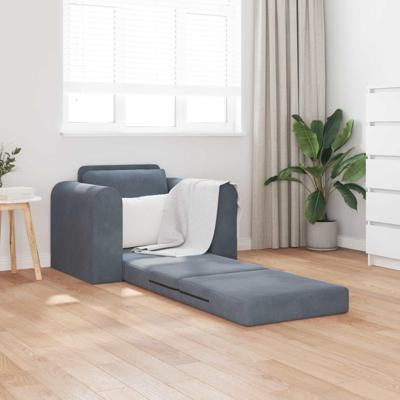 Vouwsofa Bed Donkergrijs 98 x 71 x 83 cm Fluweel