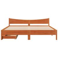 Bedframe met lades massief grenenhout wasbruin 200x200 cm - thumbnail