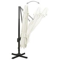 Zweefparasol met dubbel dak 300x300 cm zandkleurig - thumbnail