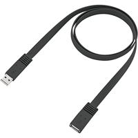 Renkforce USB-kabel USB 2.0 USB-A stekker, USB-A bus 3.00 m Zwart Zeer flexibel RF-4096101 - thumbnail