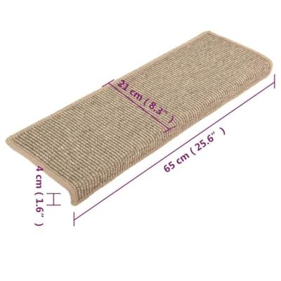 Trapmatten zelfklevend 15 st 65x21x4 cm donkerbeige Trapmatten zelfklevend 15 st 65x21x4 cm donkerbeige