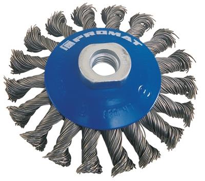 Promat/Tecwerk Staaldraadborstel | d. 100 mm draaddikte 0,35 mm | RVS 13 mm | 12500 min-¹ - 4000841151