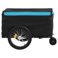 Fietstrailer 30 kg ijzer zwart en blauw - thumbnail