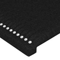 Hoofdbord met randen 147x16x118/128 cm stof zwart - thumbnail