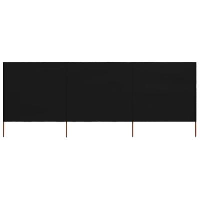 Windscherm 3-panelen 400x160 cm stof zwart