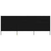 Windscherm 3-panelen 400x160 cm stof zwart - thumbnail