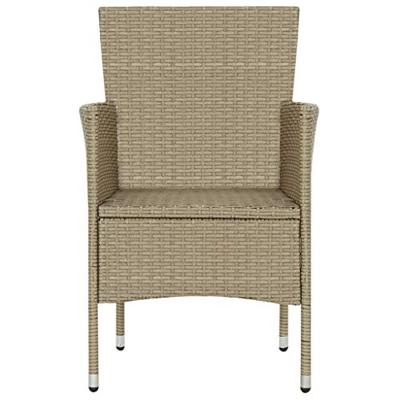 Tuinstoelen 2 st poly rattan beige