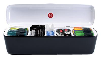 Tafeldispenser Douwe Egberts 5 vakken met inhoud zwart Tafeldispenser Douwe Egberts 5 vakken met inhoud zwart