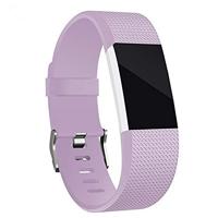 By Qubix - Compatible met Fitbit Charge 2 sportbandje - Maat: Large - Lila - Compatible fitbit bandje - thumbnail