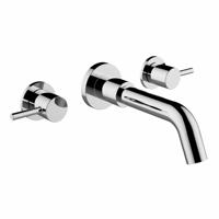 Wastafelkraan Best Design Schmidt Inbouw 2 hendels 1/2" Chroom Met Muurbeugel - thumbnail