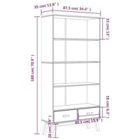 Boekenkast 4-laags OLDEN massief grenenhout bruin - thumbnail