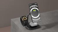 ZENS Aluminium Series 3 in 1 Magnetic Wireless Office Charger Pro 3 ZEDC25B/00 Inductie lader Zwart - thumbnail
