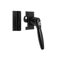 De Oude Deurklink Raamsluiting zwart met slot Klassiek rechts - thumbnail