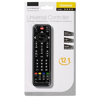 Vivanco UR 12 BN 12-in-1 ultra platte universele afstandsbediening incl. batterijen zwart