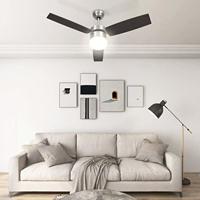 VidaXL Plafondventilator met lamp afstandsbediening 108 cm donkerbruin - thumbnail