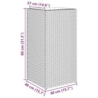 Plantenbakken 2 st 40x40x80 cm poly rattan zwart - thumbnail