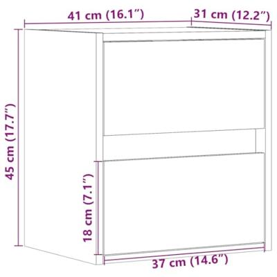 Tv-wandmeubel met LED-verlichting 41x31x45 cm bruin eikenkleur