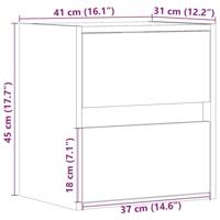 Tv-wandmeubels met LED 2 st 41x31x45 cm gerookt eikenkleurig - thumbnail