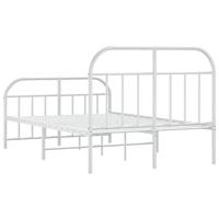 Bedframe met hoofd- en voeteneinde metaal wit 120 x 190 cm - thumbnail
