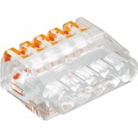 OBO Bettermann 2054458 61 525 FL Verbindingsklem Flexibel: 0.2-2.5 mm² Massief: 0.2-2.5 mm² Aantal polen: 5 1 stuk(s) Transparant oranje