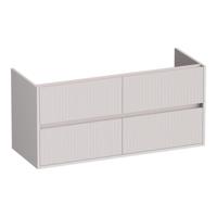 Brauer Adore Wavy - Onderkast - 120 cm - met 4 Softclose Lades Greeploos en 2 Sifon Uitsparingen - Mat Zand - thumbnail