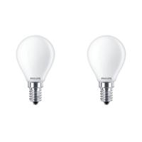Philips LED 77771500 LED-lamp Energielabel F (A - G) E14 Kogel 4.3 W = 40 W Warmwit (Ø x h) 4.5 cm x 8.2 cm 2 stuk(s) - thumbnail