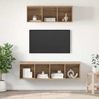 TV-kast set 2 pcs artisanaal eikenkleurig 37 x 37 x 142.5 cm - thumbnail