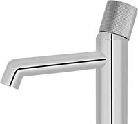 Ben Engraved Cross verhoogde wastafelkraan Chroom - thumbnail
