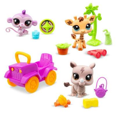 BANDAI - Littlest Pet Shop - Safari Pack - 3 dieren en accessoires - BF00524 - thumbnail